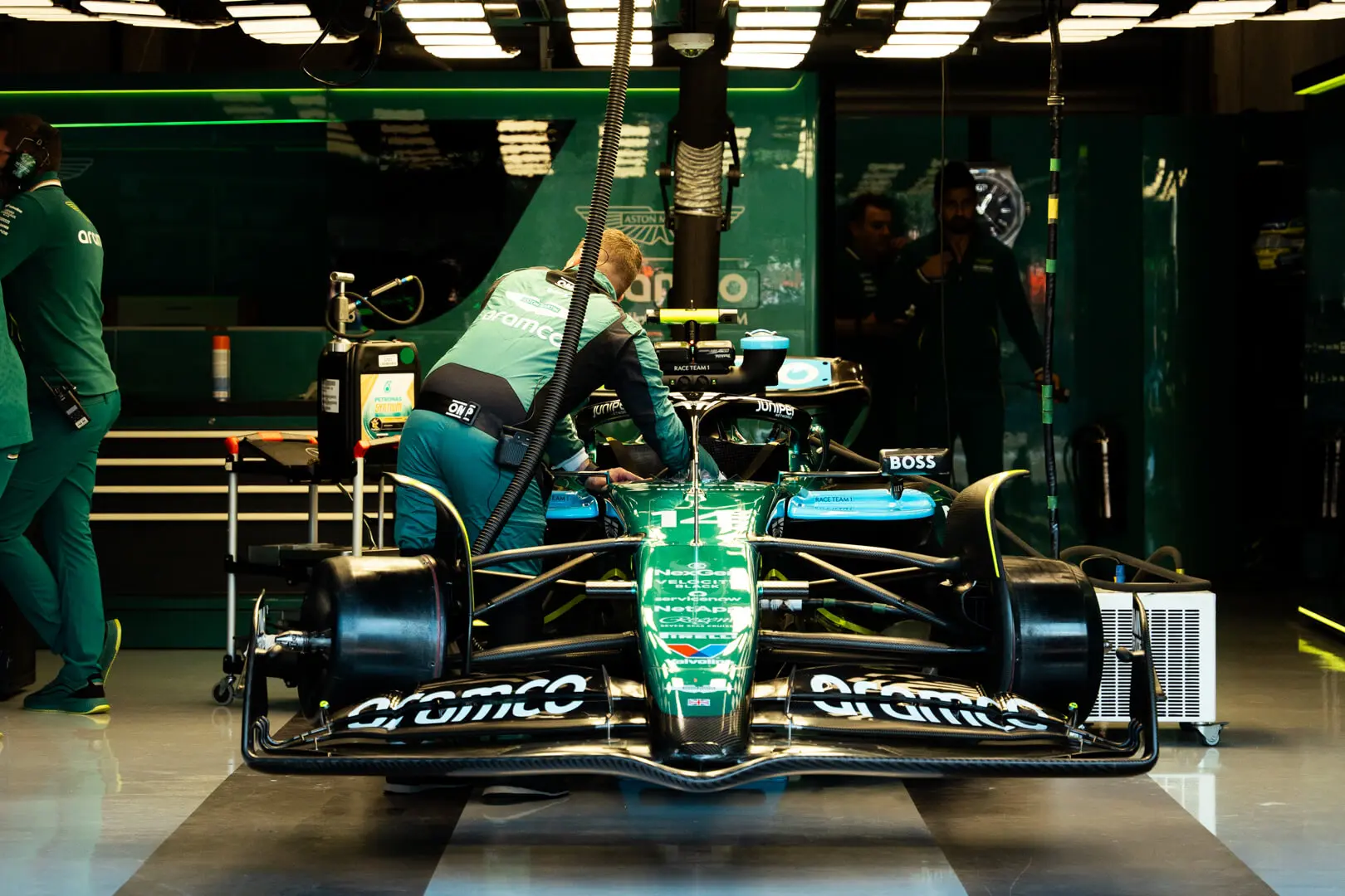 Formel 1 Auto in der Box